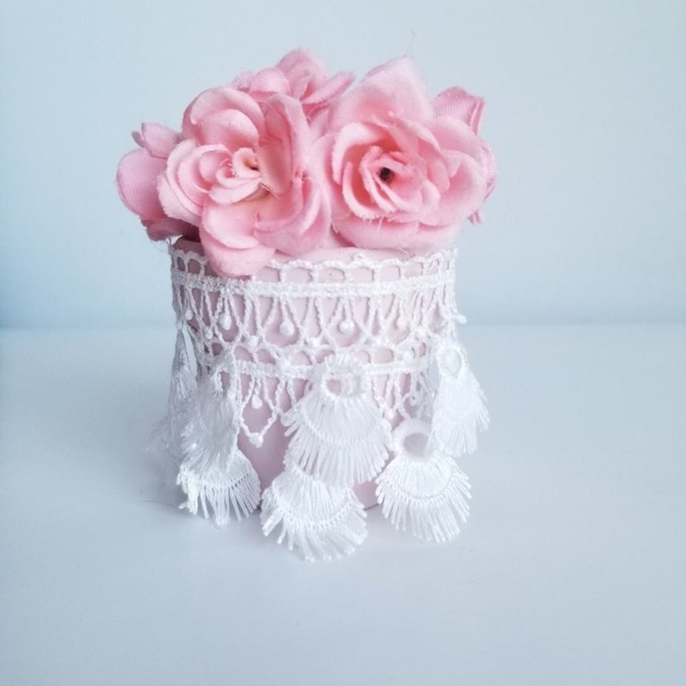 Pink lace flower pot succulent planter